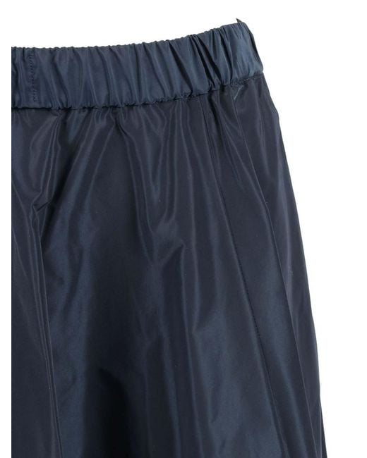 Aspesi Blue Elastic-Waist Flared Midi Skirt