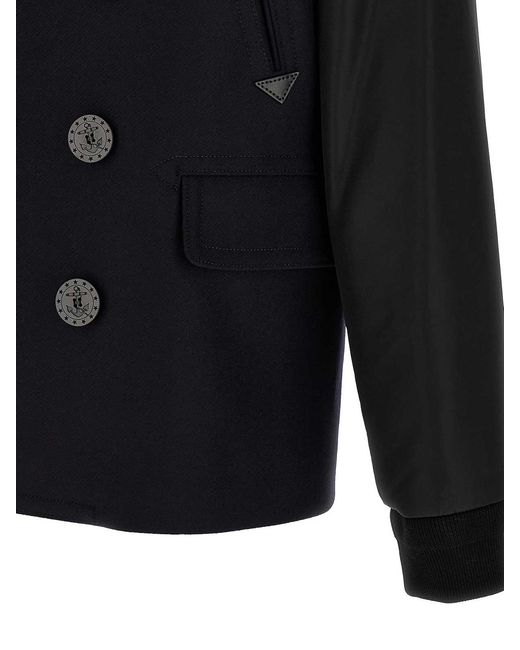 DSquared² Blue Hybrid Peacoat' Coat for men