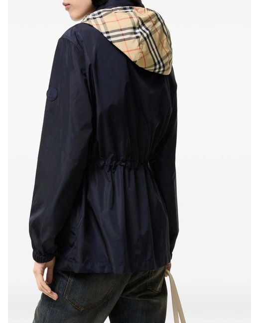 Burberry Blue Short Nylon Blackpool Parka
