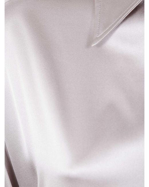 Tom Ford Gray Stretch Silk Satin Relaxed Fit Shirt