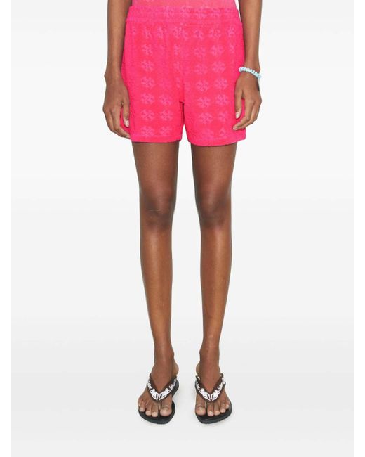 Tory Burch Pink Logo Cotton Shorts