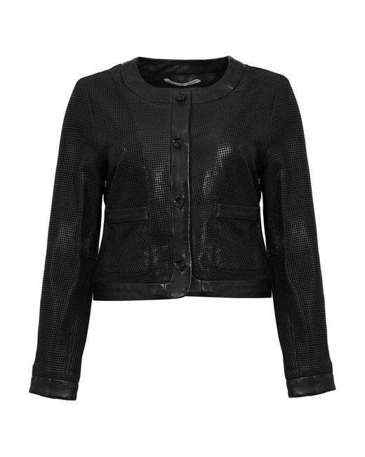 Leather Authority Black Whitney Perfo Jacket