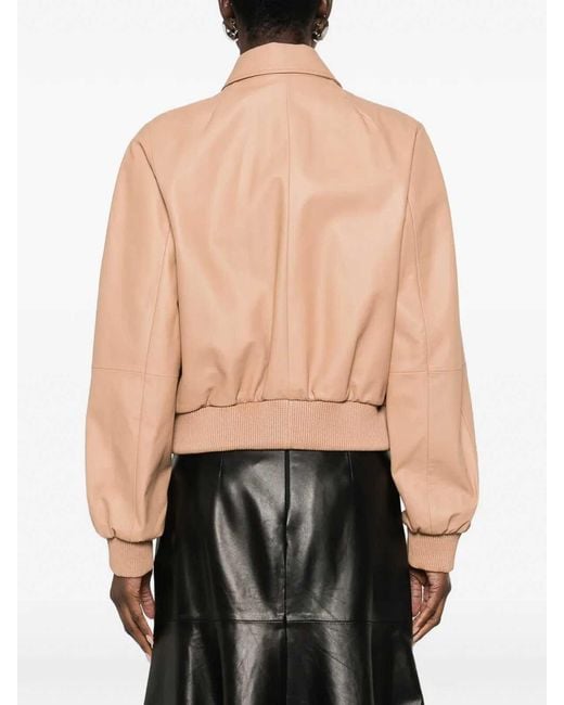 Desa Nineteenseventytwo Natural Leather Raglan Bomber Jacket