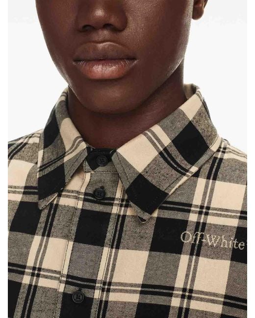 Off-White c/o Virgil Abloh Black Checked Flannel Shirt for men