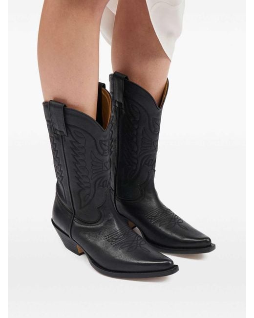 MM6 by Maison Martin Margiela Black Western Style Boots