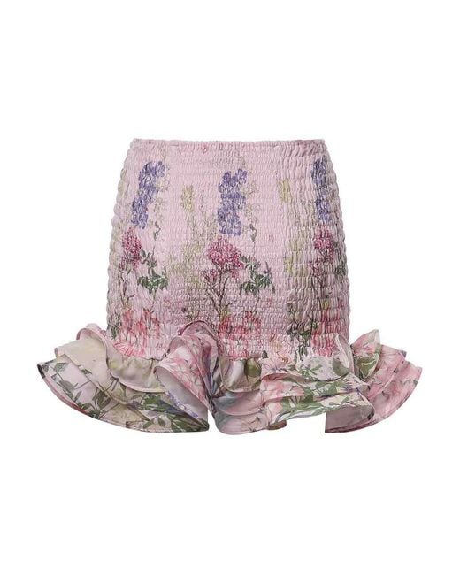 Charo Ruiz Pink Turma Cotton Miniskirt