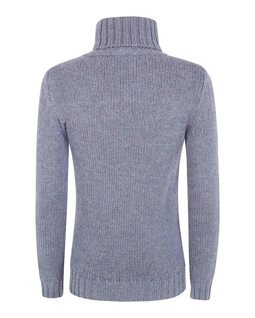 Base London Blue Turtle Neck Sweater
