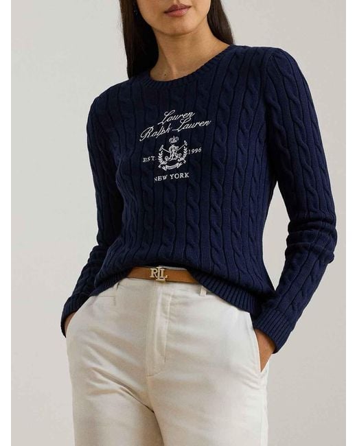 Ralph Lauren Blue Rinett-Long Sleeve-Pullover-Gassed Cotton