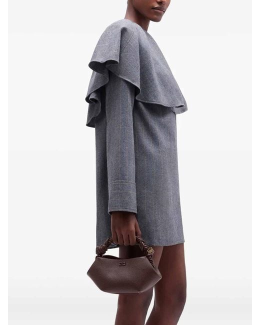 Ganni Brown Bou Bag Mini Grained