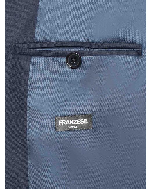 Franzese Collection Blue Single-Breasted Rolls-Royce Style Suit for men