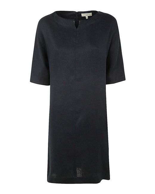 Antonelli Black Moravia 3/4 Sleeves Guru Neck Dress
