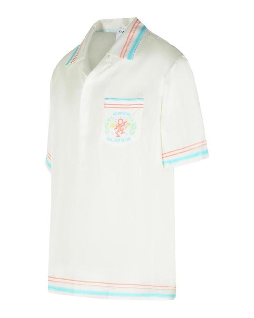 Casablanca White Silk Shirt for men