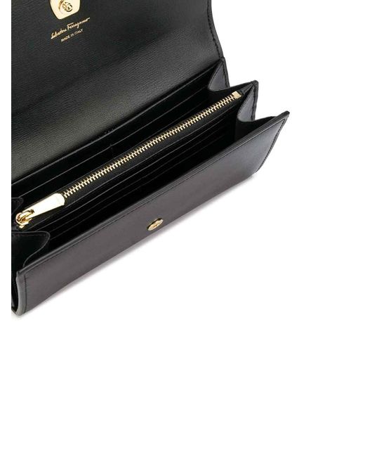 Ferragamo Black Vara Leather Continental Wallet