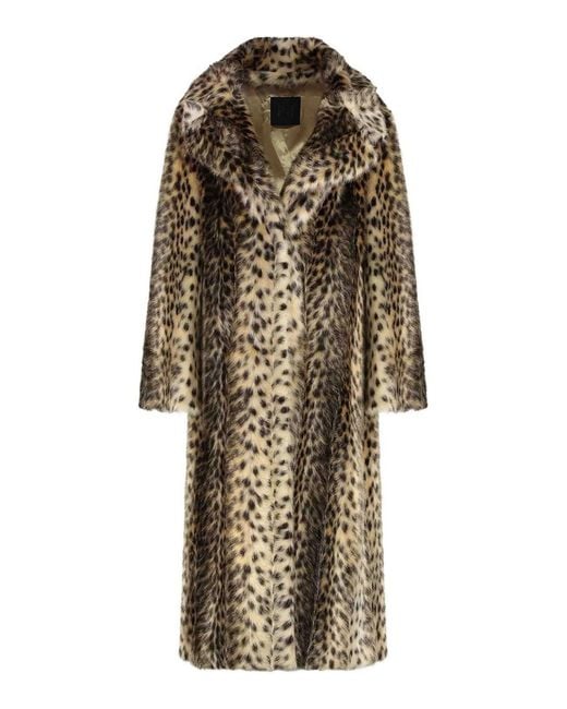 BB COUTURE Natural Long Leopard Ecofur Coat