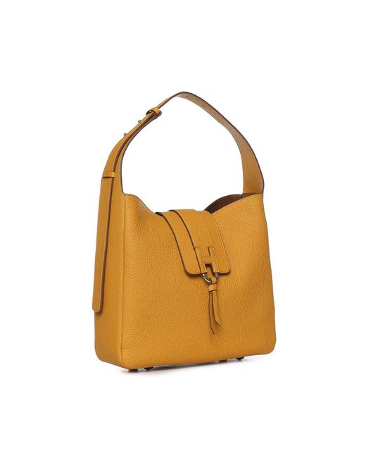 Hogan Orange Trend Leather Hobo Bag