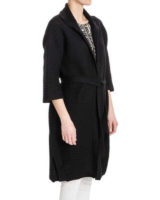 Fuzzi Black Ribbed Cardigan
