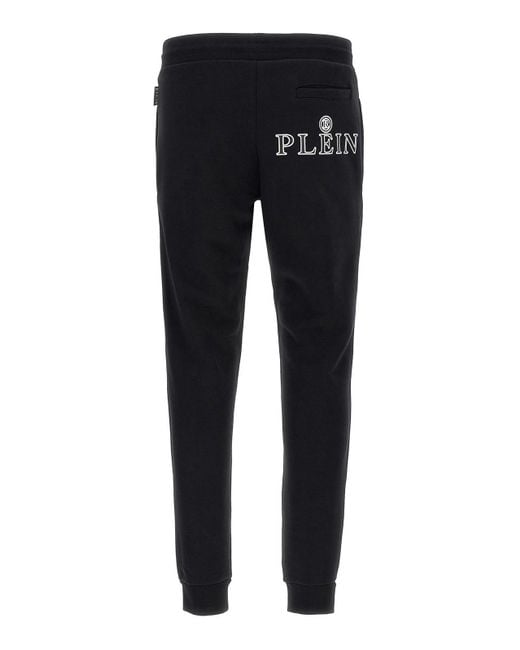 Philipp Plein Black Logo Patch Joggers for men