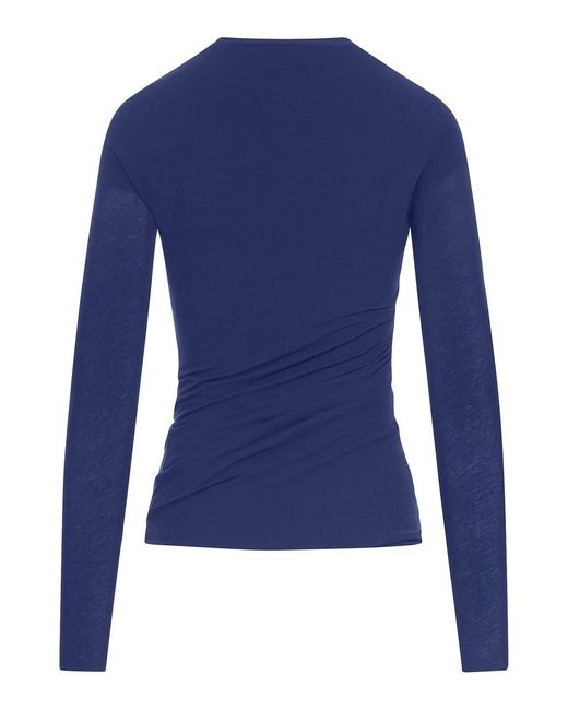 Jil Sander Blue Double Layer Long Sleeved Shirt