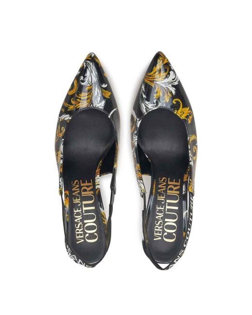 Versace Jeans Couture Metallic Baroque Sling Back