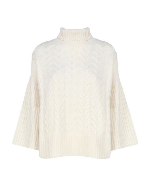 Max Mara White Loose Cashmere Sweater