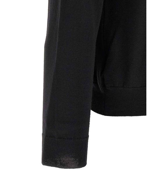 Zanone Black Wool Sweater for men