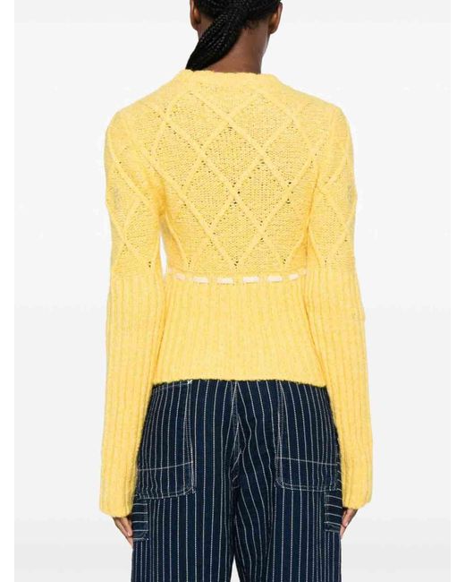 Cormio Yellow Floral-Embroidered Sweater