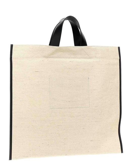 Jil Sander Natural 'Border Book Tote Square' Shopping Bag