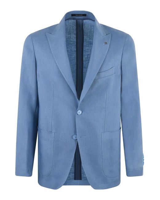 Tagliatore Blue Linen Jacket for men
