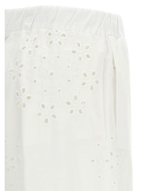 Herno White Cotton Casual Pants