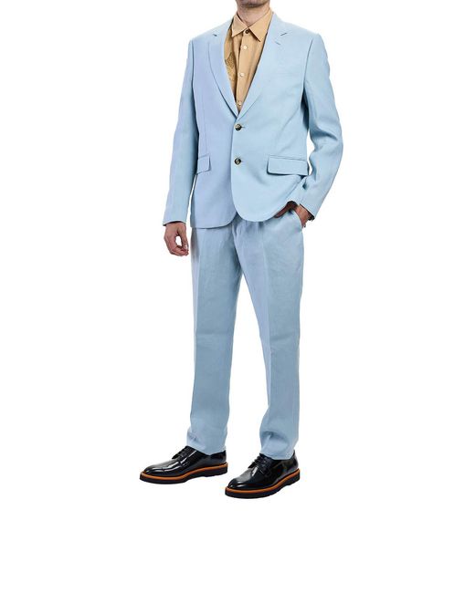 Paul Smith Blue Soho Linen Suit for men