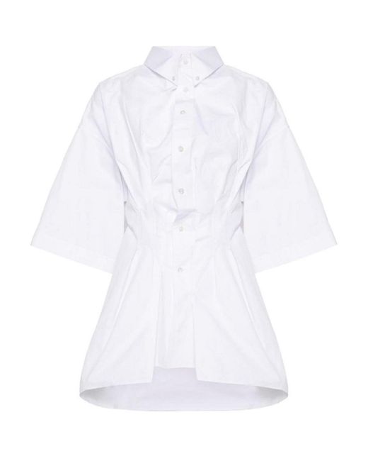 Maison Margiela White Creased Poplin Fitted Shirt