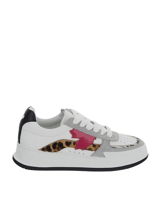 DSquared² White Multicolor Shoes With Round Toe