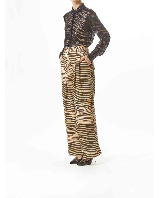 Just Cavalli White Pantalone Completo Cady Animalier