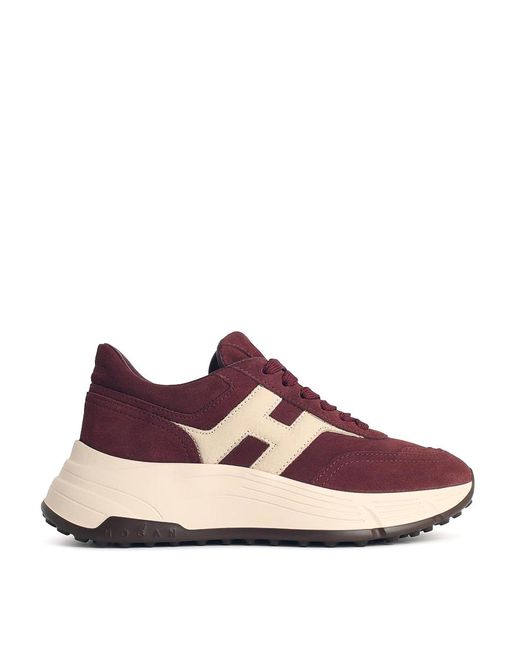 Hogan Purple Hi-Fi' Burgundy Suede Sneakers