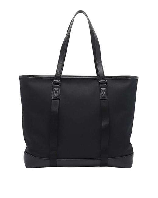 Tod's Black Shopping Bag Fabric And Leather