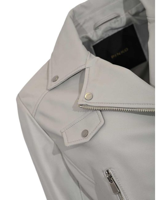 Pinko Gray New Sensitive Biker Jacket