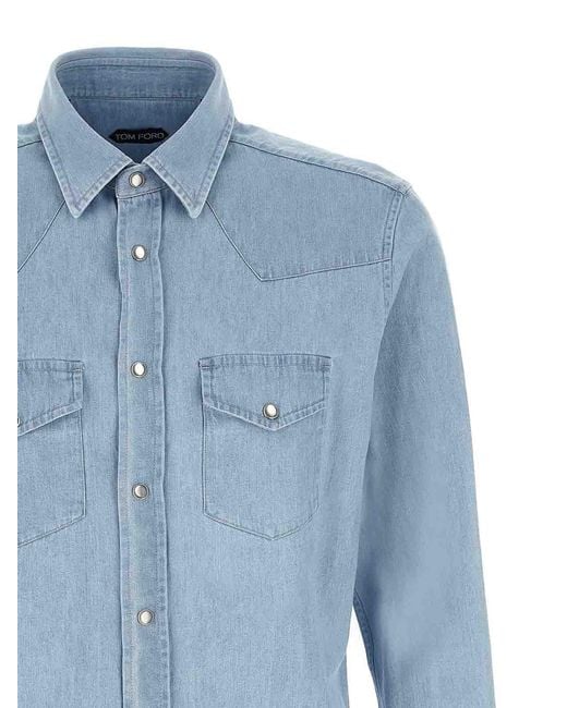 Tom Ford Blue Western Shirt for men