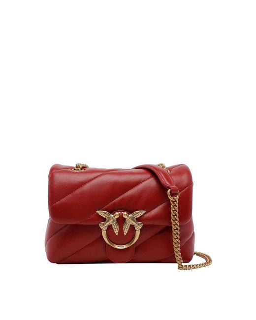 Pinko Red Love Mini Puffer Shoulder Bag