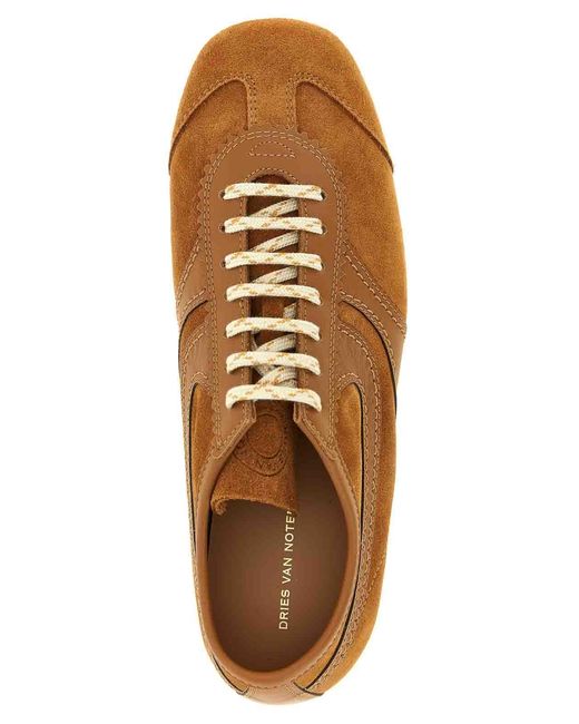 Dries Van Noten Brown Suede Sneakers