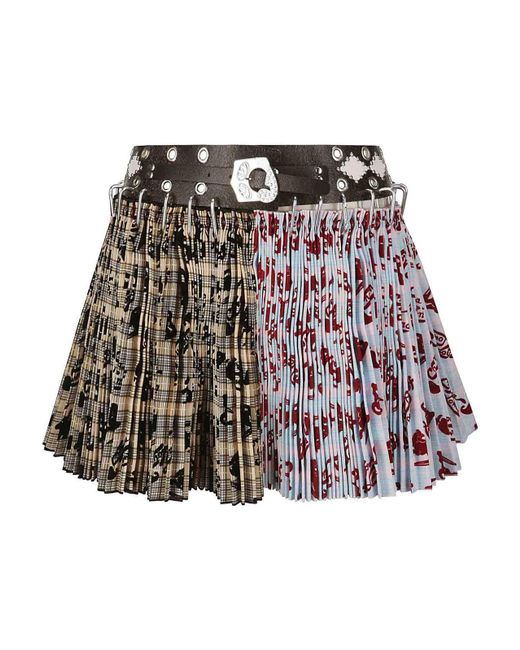 Chopova Lowena Brown Mini Carabiner Skirt