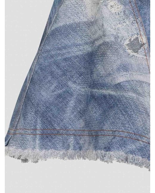 Roberto Cavalli Blue Cotton Mini Dress