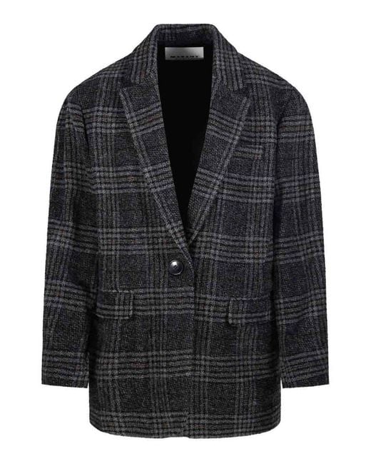 Isabel Marant Black Single -Breasted Paint Blazer