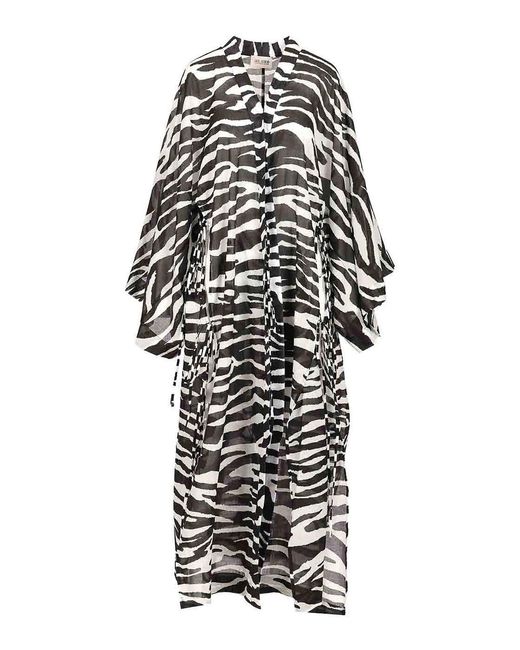 The Attico White Zebra Print Caftan