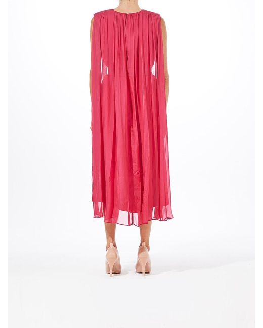 Karl Lagerfeld Red Midi Ceremony Cape Dress