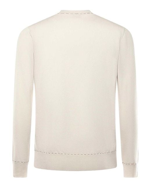 Eleventy White Wool Sweater for men