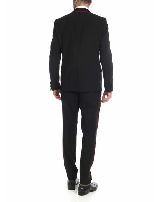 Karl Lagerfeld Black Single-Breasted Suit With Single Button for men
