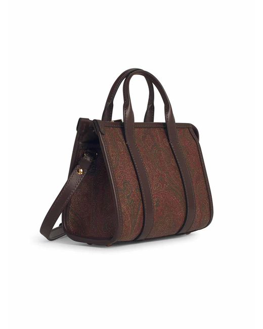 Etro Brown Small Cotton Blend Bag