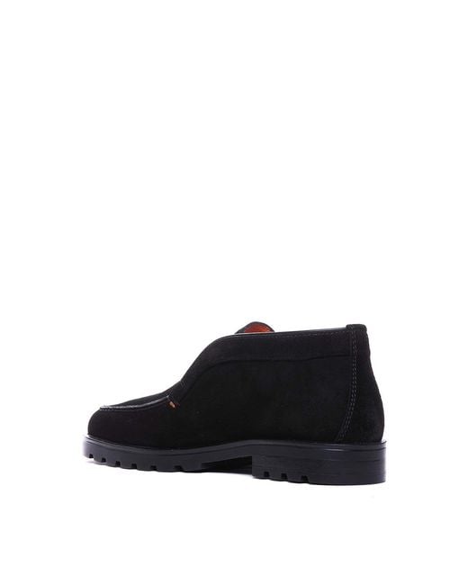 Santoni Black Boots for men