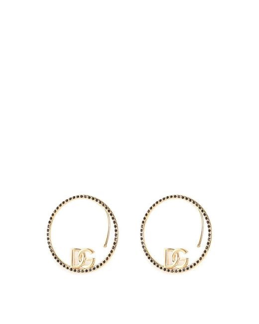 Dolce & Gabbana Natural Logo And Rhinestone Ear Cuff Earrings