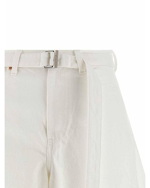 Sacai White Bemuda Curved Leg